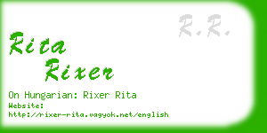 rita rixer business card